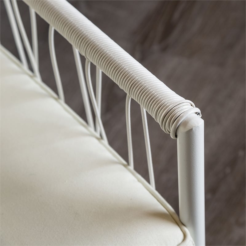 Octavian Metal 4-Piece Outdoor Wicker Sofa Set in White