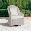 Orin Metal and Swivel Outdoor Wicker Chair in White