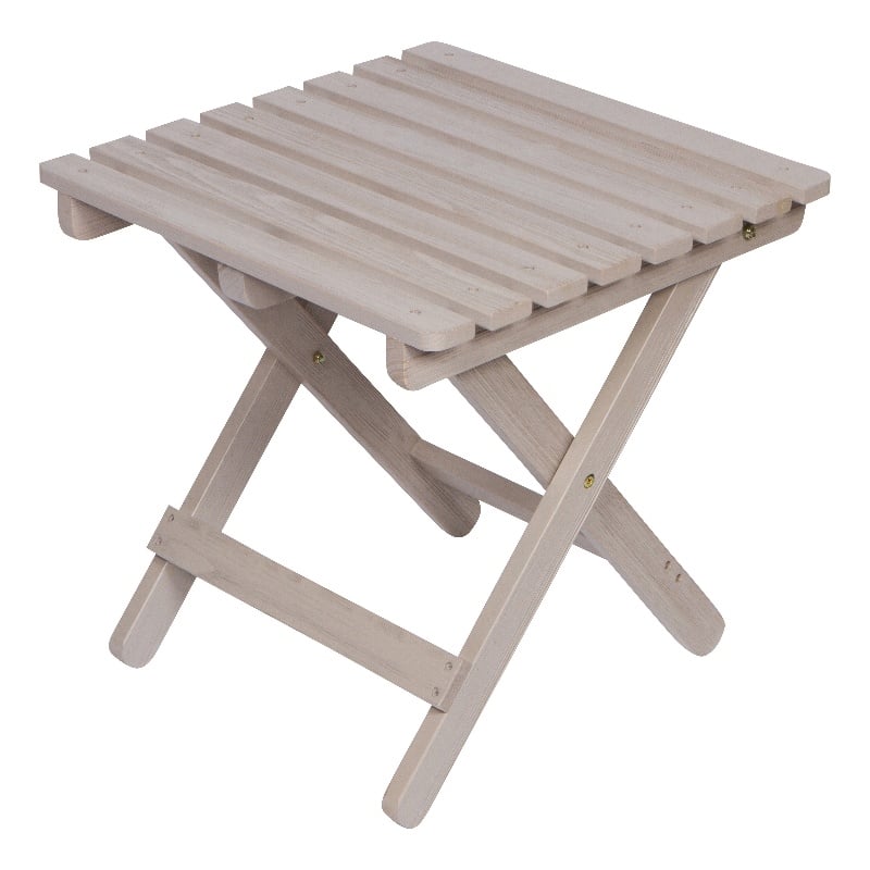 Shine Company Adirondack Square Cedar Wood Foldable Side Table in Gray