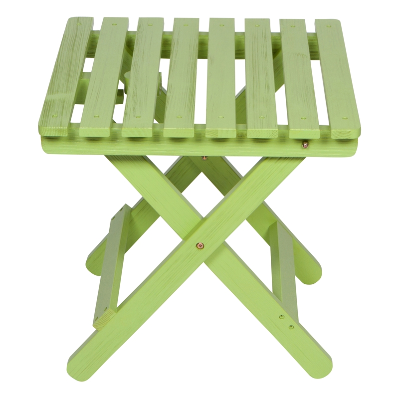 Shine Company Adirondack Square Cedar Wood Foldable Side Table in Green