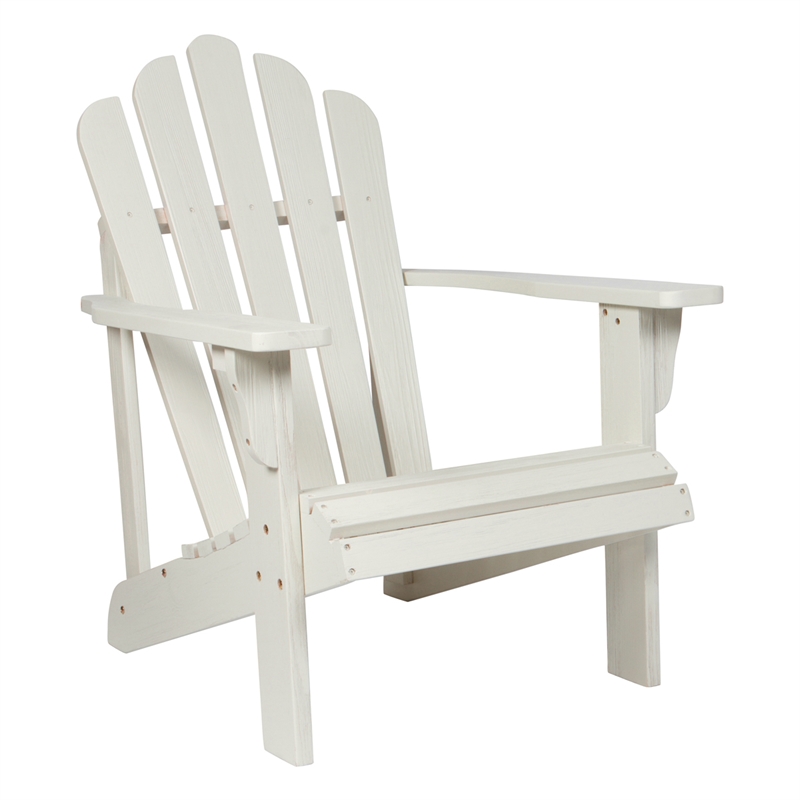Shine Company Traditional Cedar Wood Patio Porch Adirondack Chair in White