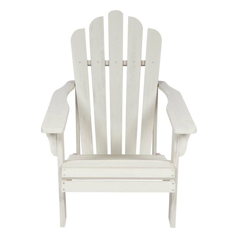 Shine Company Traditional Cedar Wood Patio Porch Adirondack Chair in White