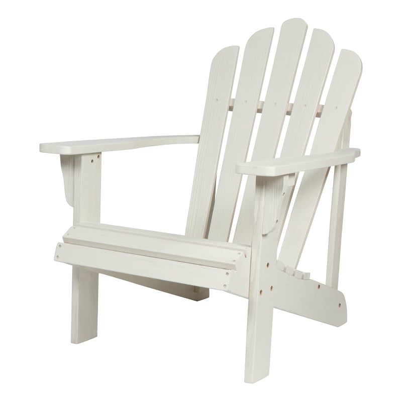 Shine Company Traditional Cedar Wood Patio Porch Adirondack Chair in White
