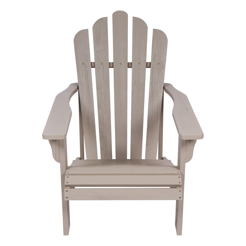 Shine Company Traditional Cedar Wood Patio Porch Adirondack Chair in Gray