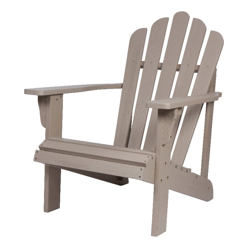 Shine Company Traditional Cedar Wood Patio Porch Adirondack Chair in Gray