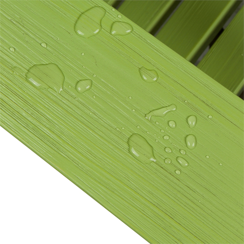 Shine Company Traditional Cedar Wood Patio Porch Adirondack Chair in Green