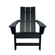 Shine Company Modern Resin All-Weather Patio Porch Adirondack Chair in Black