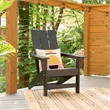 Shine Company Modern Resin All-Weather Patio Porch Adirondack Chair in Black