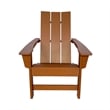 Shine Company Modern Resin All-Weather Patio Porch Adirondack Chair in Brown