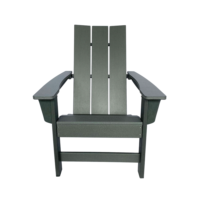 Shine Company Modern Resin All-Weather Patio Porch Adirondack Chair in Gray