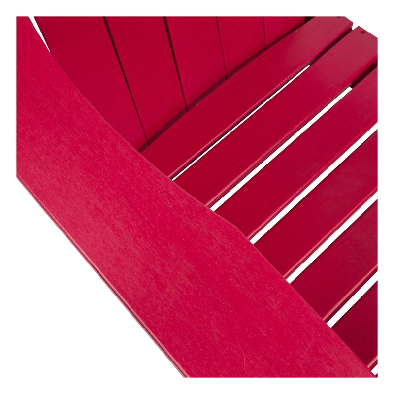 Shine Company All-Weather Resin Patio Porch Folding Adirondack Chair in Red
