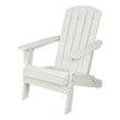 Shine Company All-Weather Resin Patio Porch Folding Adirondack Chair in White