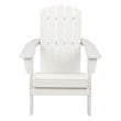 Shine Company All-Weather Resin Patio Porch Folding Adirondack Chair in White