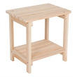 Shine Company Rectangular Wood End Table Indoor/Outdoor Side Table in Beige