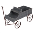 Shine Company Large Cedar Wood Decorative Buckboard Wagon Planter in Gray