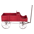 Shine Company Large Cedar Wood Decorative Buckboard Wagon Planter in Red