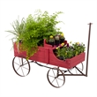 Shine Company Large Cedar Wood Decorative Buckboard Wagon Planter in Red