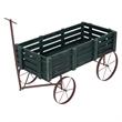 Shine Company Transitional Cedar Wood Decorative Wagon Garden Planter in Green