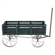 Shine Company Transitional Cedar Wood Decorative Wagon Garden Planter in Green