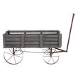 Shine Company Transitional Cedar Wood Decorative Wagon Garden Planter in Gray