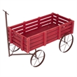 Shine Company Transitional Cedar Wood Decorative Wagon Garden Planter in Red