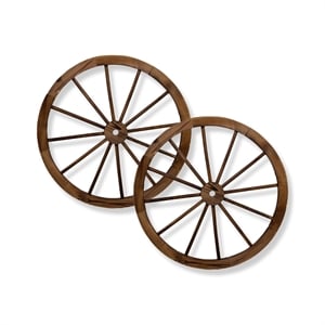 Shine Company Set of 2 32&quot Decorative Wood Wagon Wheel/Trellis in Brown