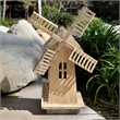 Shine Company Transitional Cedar Wood Decorative Wooden Windmill in Beige