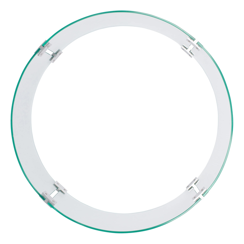 Shine Company Round Traditional Tempered Glass Firepit Wind Guard in Green