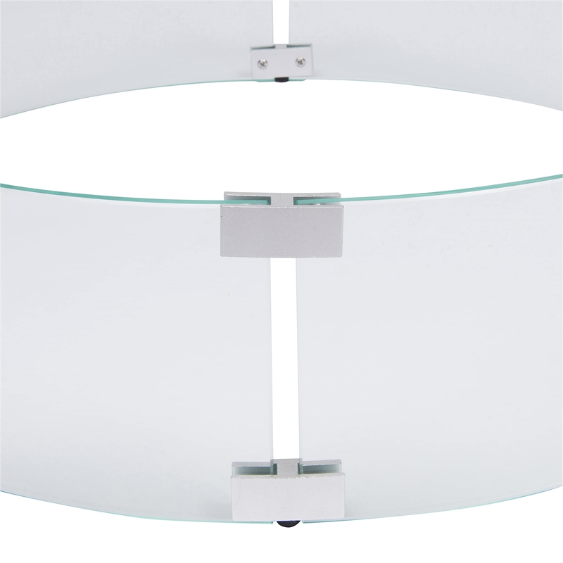 Shine Company Round Traditional Tempered Glass Firepit Wind Guard in Green