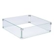 Shine Company Square Traditional Tempered Glass Firepit Wind Guard in Green