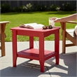 Shine Company Rectangular Traditional Wood Indoor/Outdoor Side Table in Red