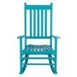 Shine Company Traditional Hardwood Indoor/Outdoor Patio Porch Rocker in Blue