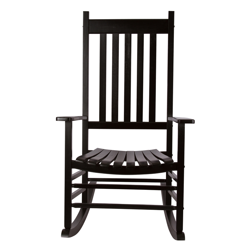 Shine Company Traditional Hardwood Indoor/Outdoor Patio Porch Rocker in Black