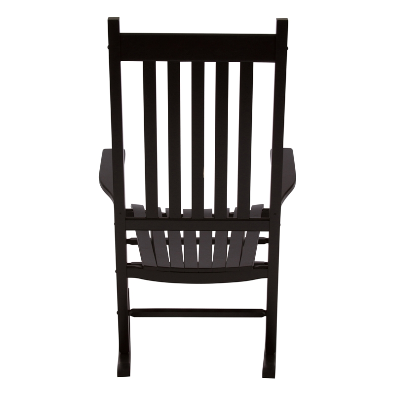 Shine Company Traditional Hardwood Indoor/Outdoor Patio Porch Rocker in Black