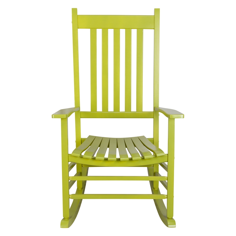 Shine Company Traditional Hardwood Indoor/Outdoor Patio Porch Rocker in Green