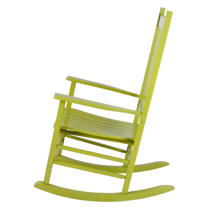 Shine Company Traditional Hardwood Indoor/Outdoor Patio Porch Rocker in Green