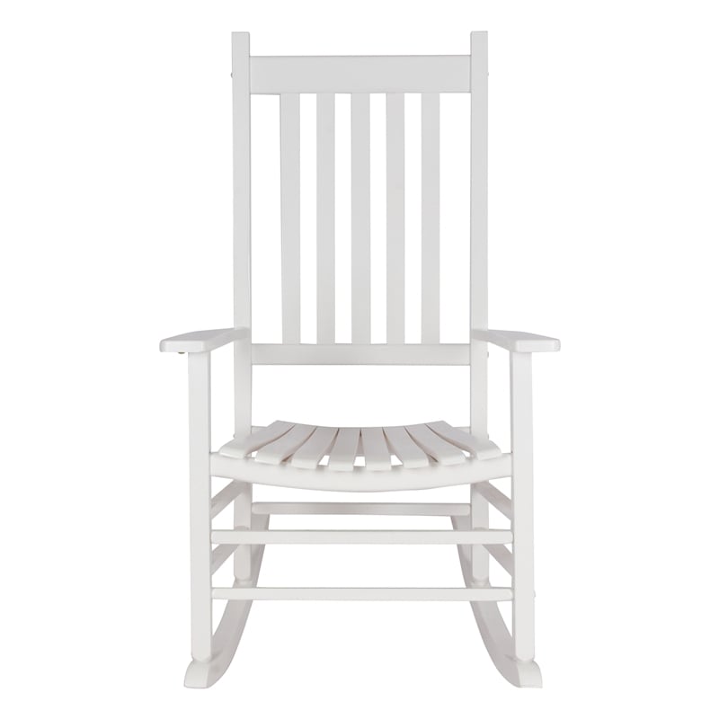 Shine Company Traditional Hardwood Indoor/Outdoor Patio Porch Rocker in White