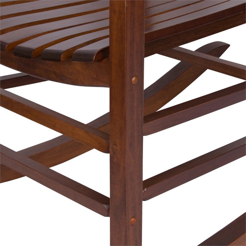 Shine Company Traditional Hardwood Indoor/Outdoor Porch Rocker in Brown