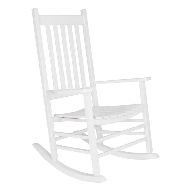 Shine Company Traditional Hardwood Indoor/Outdoor Porch Rocker in White