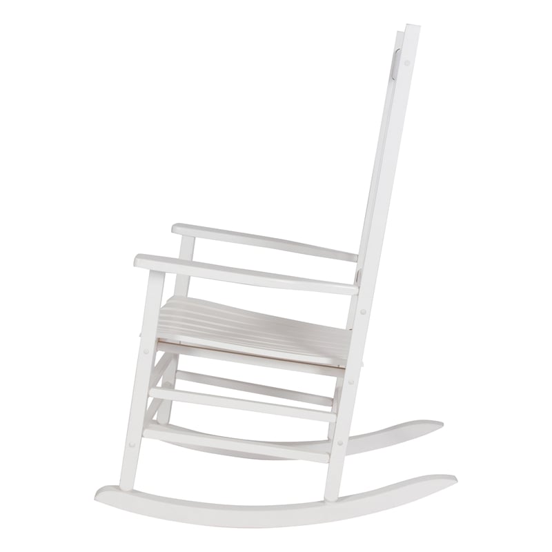 Shine Company Traditional Hardwood Indoor/Outdoor Porch Rocker in White
