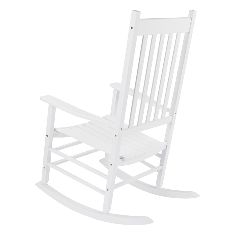 Shine Company Traditional Hardwood Indoor/Outdoor Porch Rocker in White