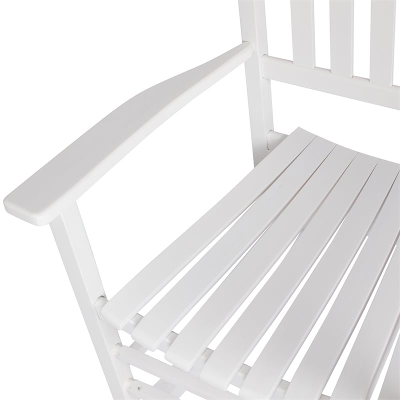 Shine Company Traditional Hardwood Indoor/Outdoor Porch Rocker in White