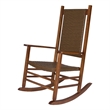 Shine Company Traditional Hardwood Patio Porch Rocker in Brown