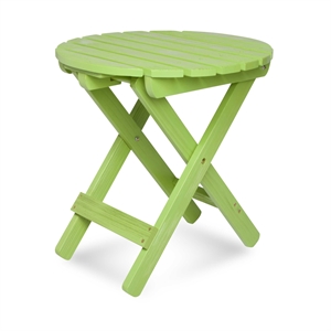 Shine Company Adirondack Round Cedar Wood Foldable Side Table in Green
