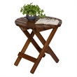 Shine Company Adirondack Round Cedar Wood Foldable Side Table in Brown
