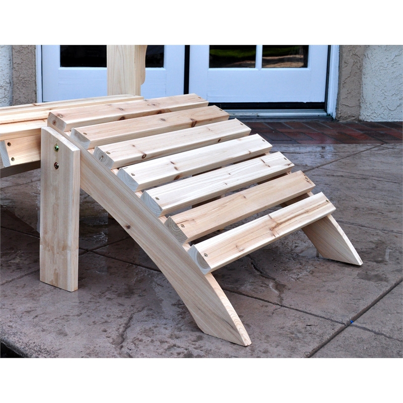 Shine Company Traditional Cedar Wood Adirondack Ottoman in Beige