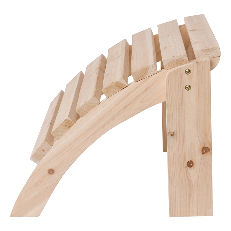 Shine Company Traditional Cedar Wood Adirondack Ottoman in Beige