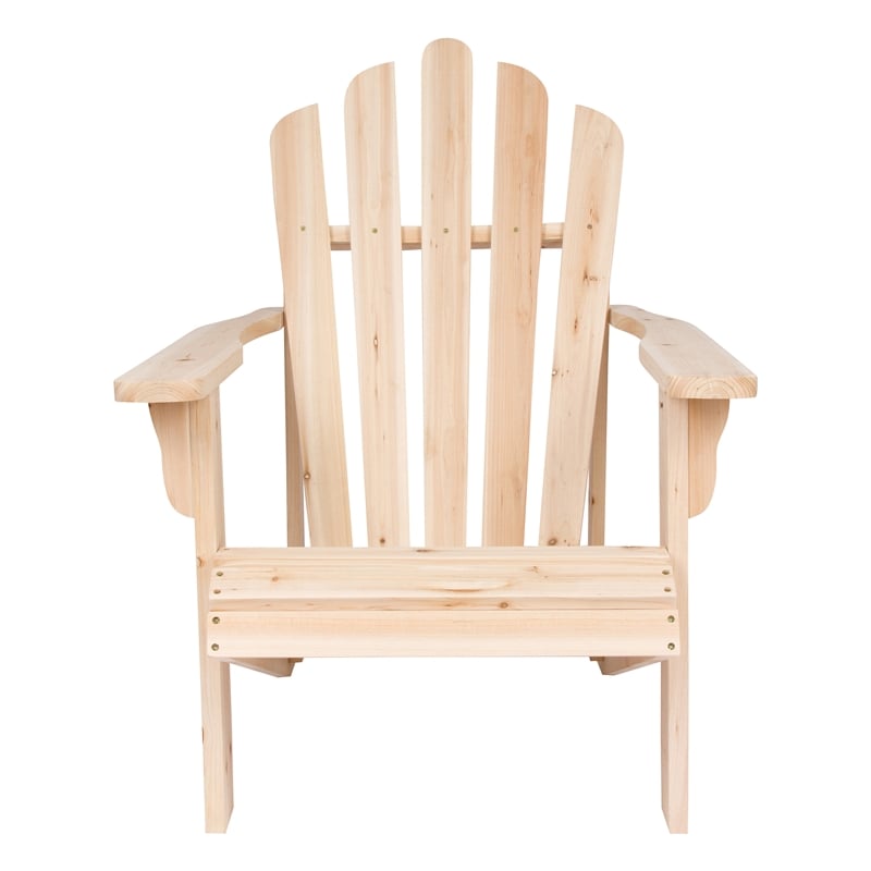 Shine Company Traditional Cedar Wood Patio Porch Adirondack Chair in Beige