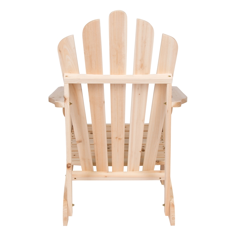 Shine Company Traditional Cedar Wood Patio Porch Adirondack Chair in Beige