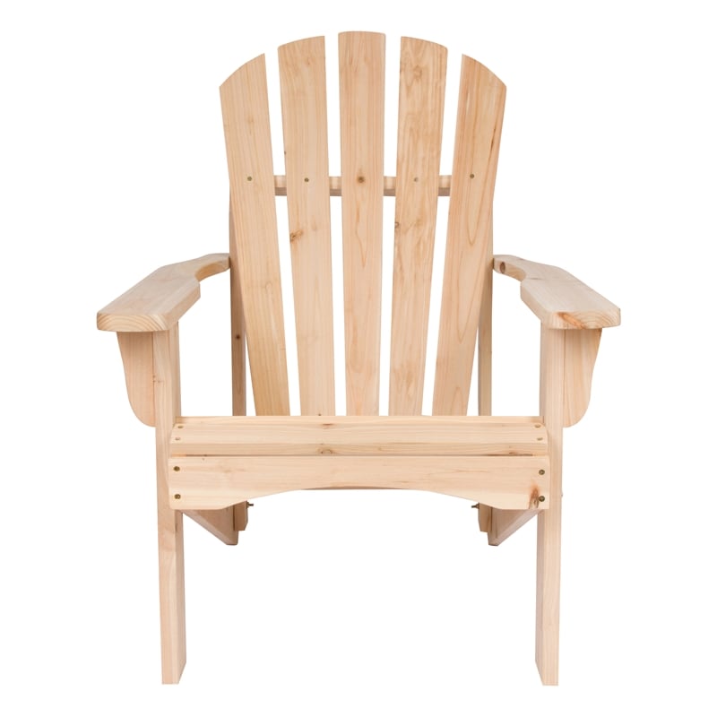 Shine Company Traditional Cedar Wood Patio Deck Adirondack Chair in Beige